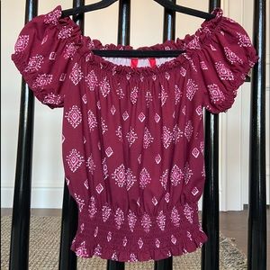 Off-the-Shoulder Printed Crop Top